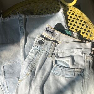 Acne Patchwork Raw Hem Jeans FLAWED